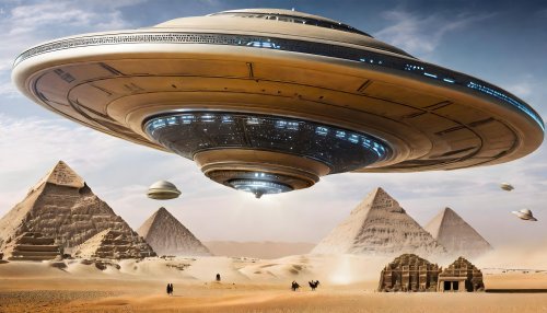 Огромная летающая тарелка зависла над египетскими пирамидами