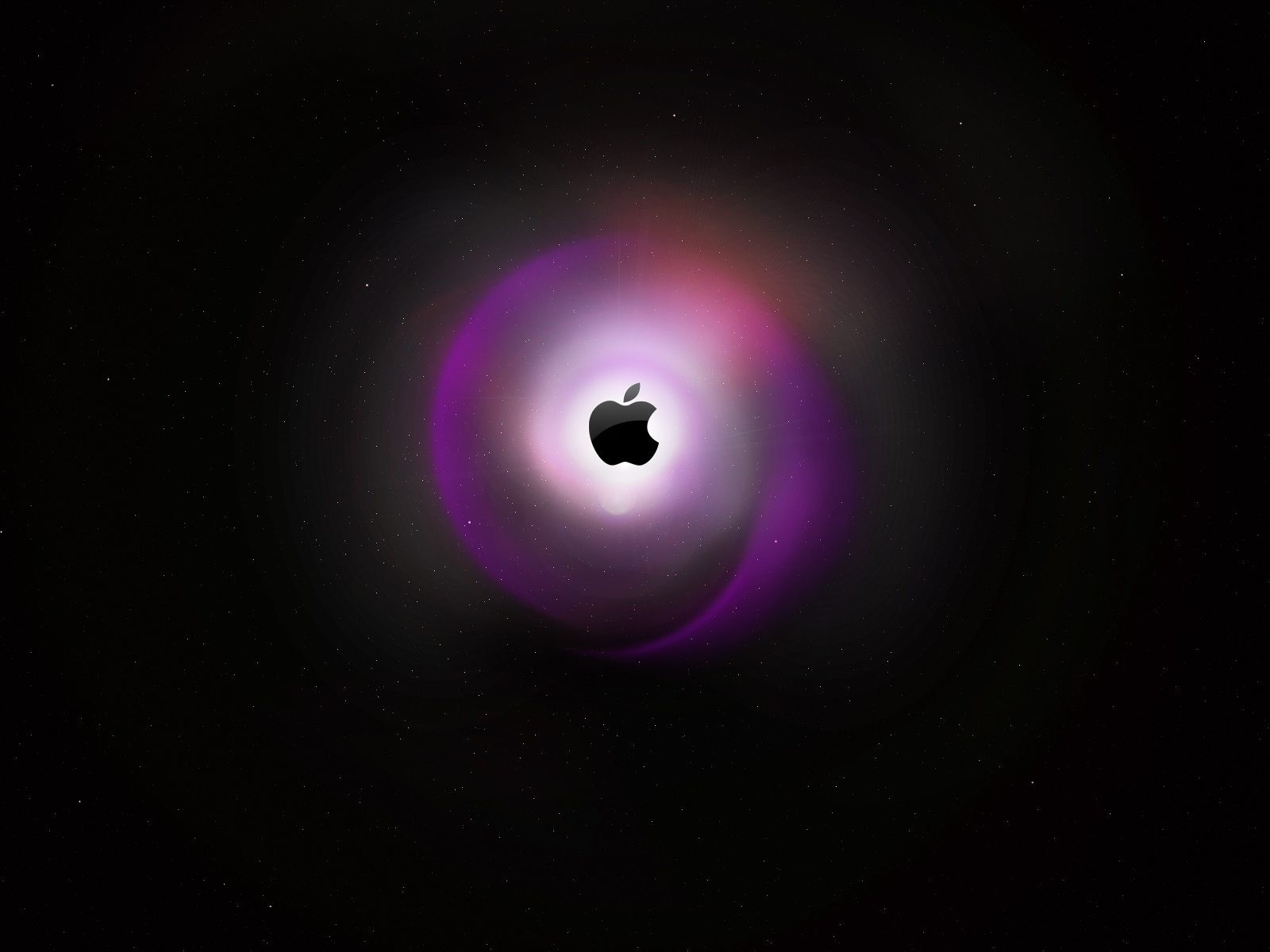 Абстракция - символ Apple на звездном небе
