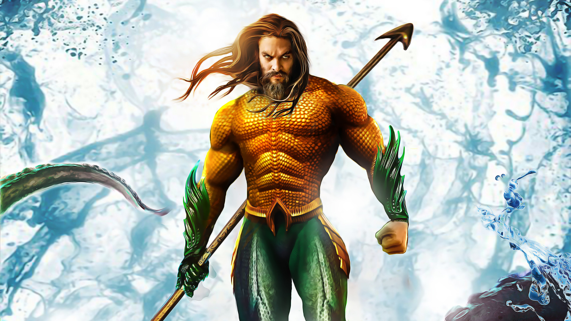 Актер Jason Momoa / Джейсон Момоа в роли Aquaman / Аквамена, постер к одноименному фильму