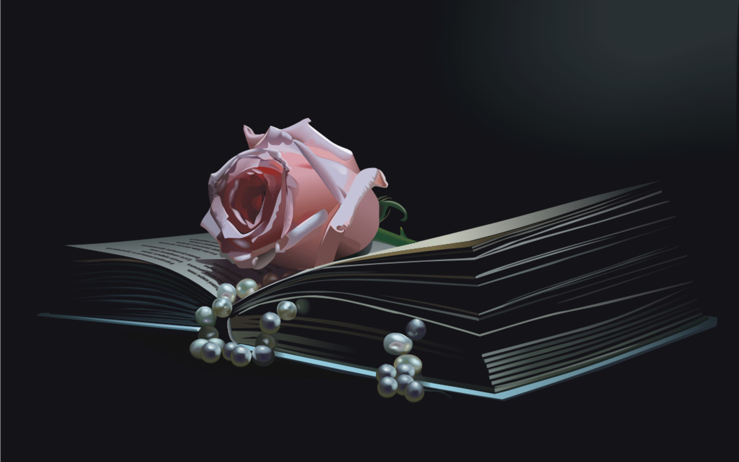 Роза и бусы на книге