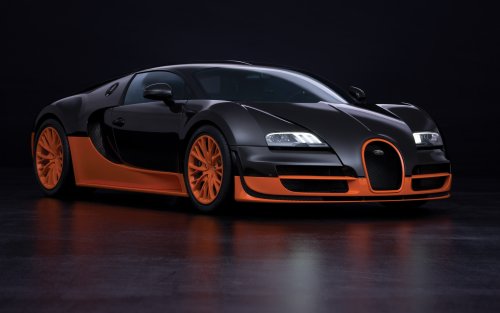 Bugatti veyron с оранжевым низом