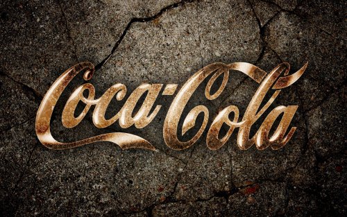 Coca-Cola / Кока-кола надпись золотыми буквами